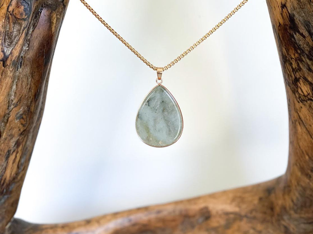 Grey Agate Stone Necklace