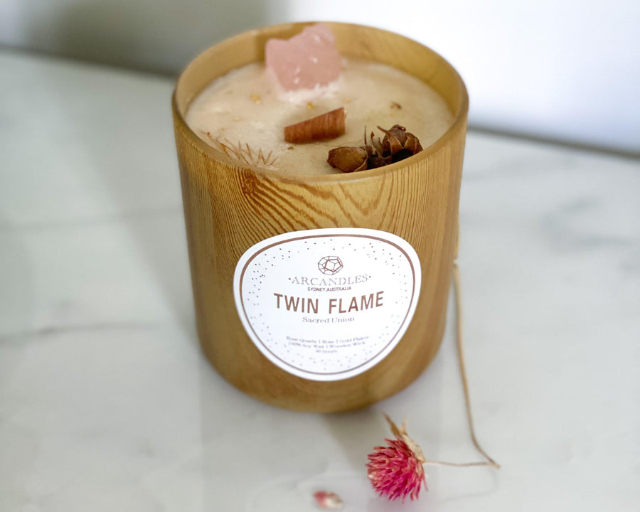 Rose Quartz + Dried Rose Buds Candle