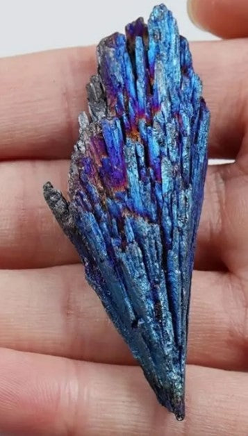 Raw Blue Rainbow Peacock Flame Feather Tourmaline