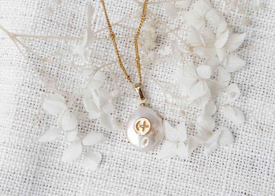 Zodiac Pearl Drop Necklace